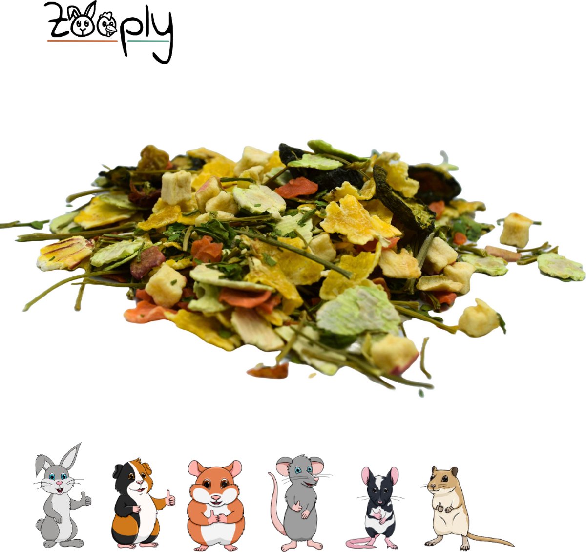 Zooply Kruidendroom - Kruiden & Snacks - 100% natuurlijk - Voor konijnen & cavia's - 400 gram