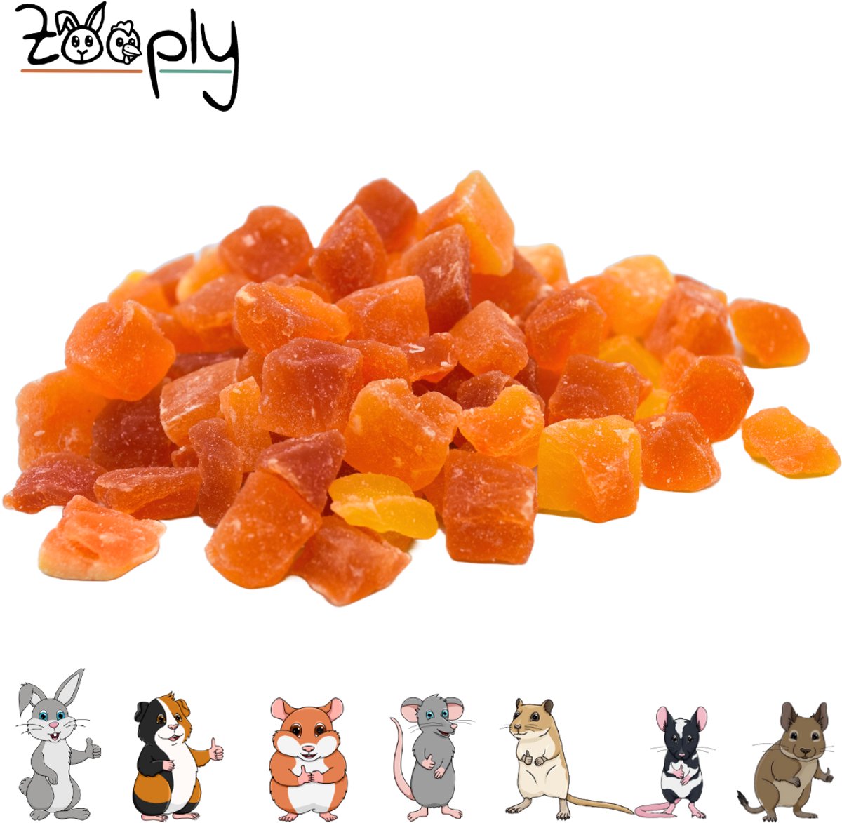 Zooply Papaya - Kruiden & Snacks - 100% natuurlijk - Voor konijnen & cavia's - 300 gram
