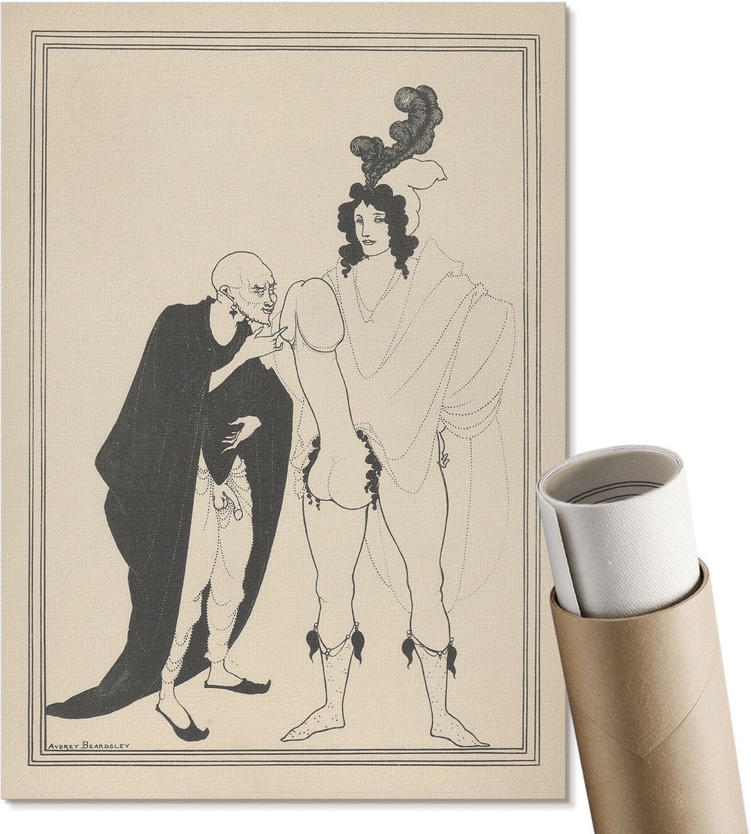 Coloray Canvas Poster Polycanvas - Herald'S Exam, Tekening - A4 - Beige Decoratie - Rechthoek - Wandkunst - Woonkamer, Slaapkamer, Kantoor - Erotisch