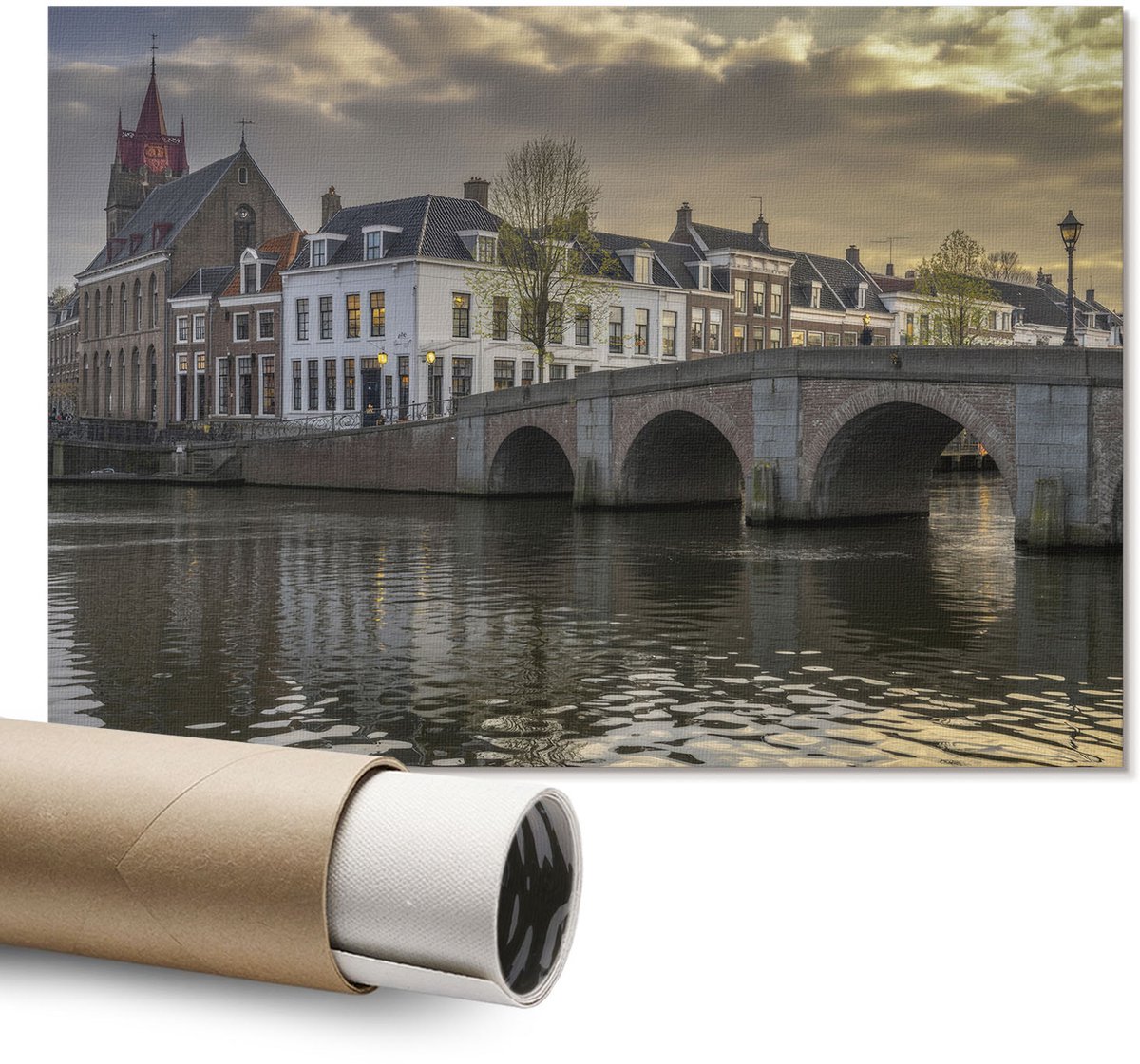 Coloray Polycanvas Wandposter - Metalen Slang, Illustratie - A1 - Grijs Design - Rechthoek - Canvasposter - Woonkamer - Modern