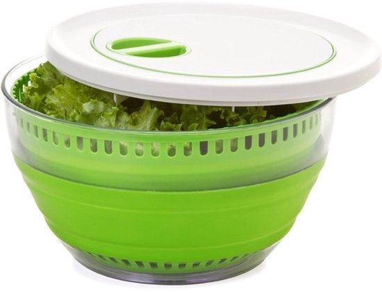 Opvouwbare Slacentrifuge - Groente Droger - Salade Bereiden - Ruimtebesparend Ontwerp - 4 Liter Capaciteit - Groen — afbeelding 3