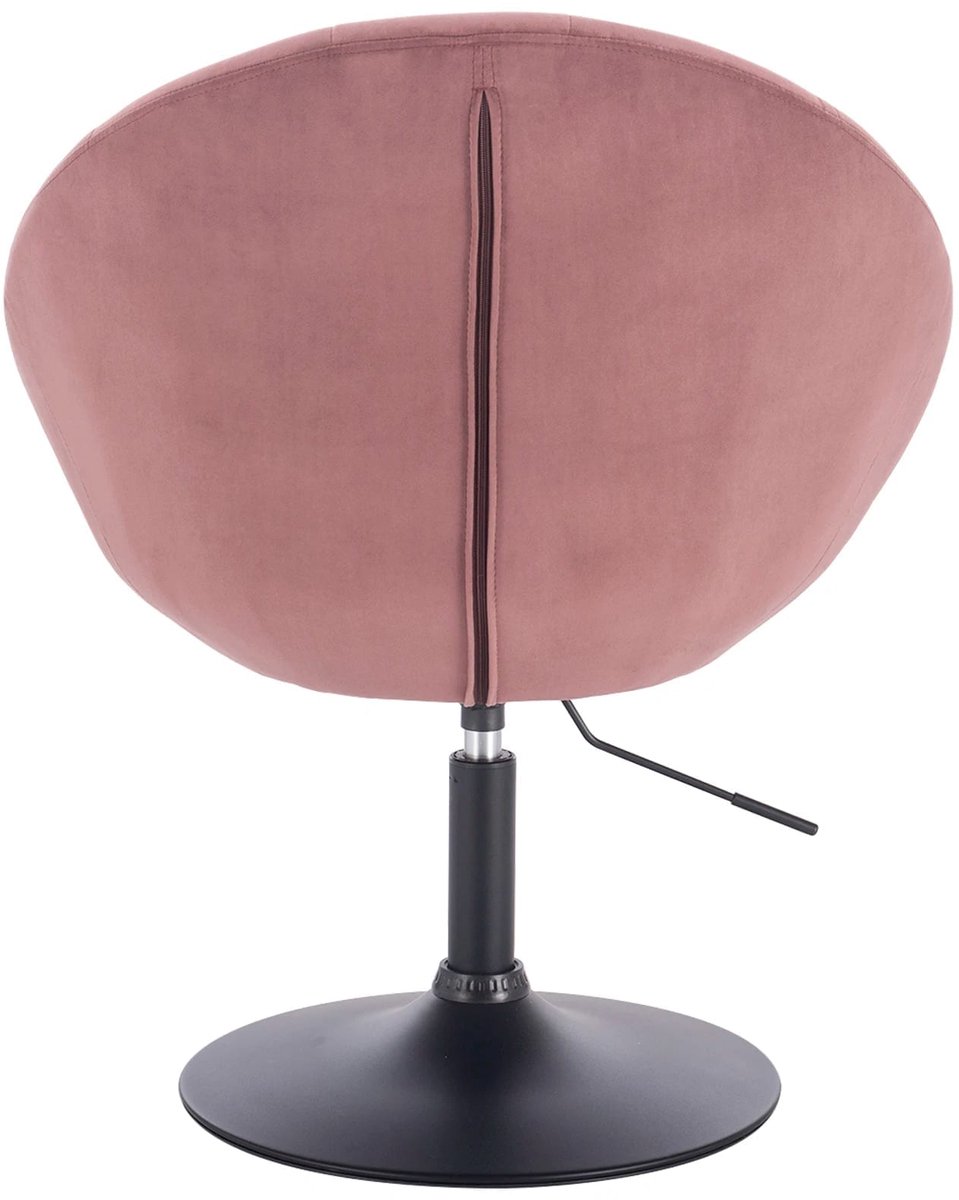 Klarven® Barkruk Fluweel roze - Barkrukken Set van 2 - Barkrukken met Rugleuning - Fluwelen Barkruk - Bar Stool - Draaibaar, In hoogte verstelbaar - Met armleuningen, stevig frame - Zithoogte 45-57cm