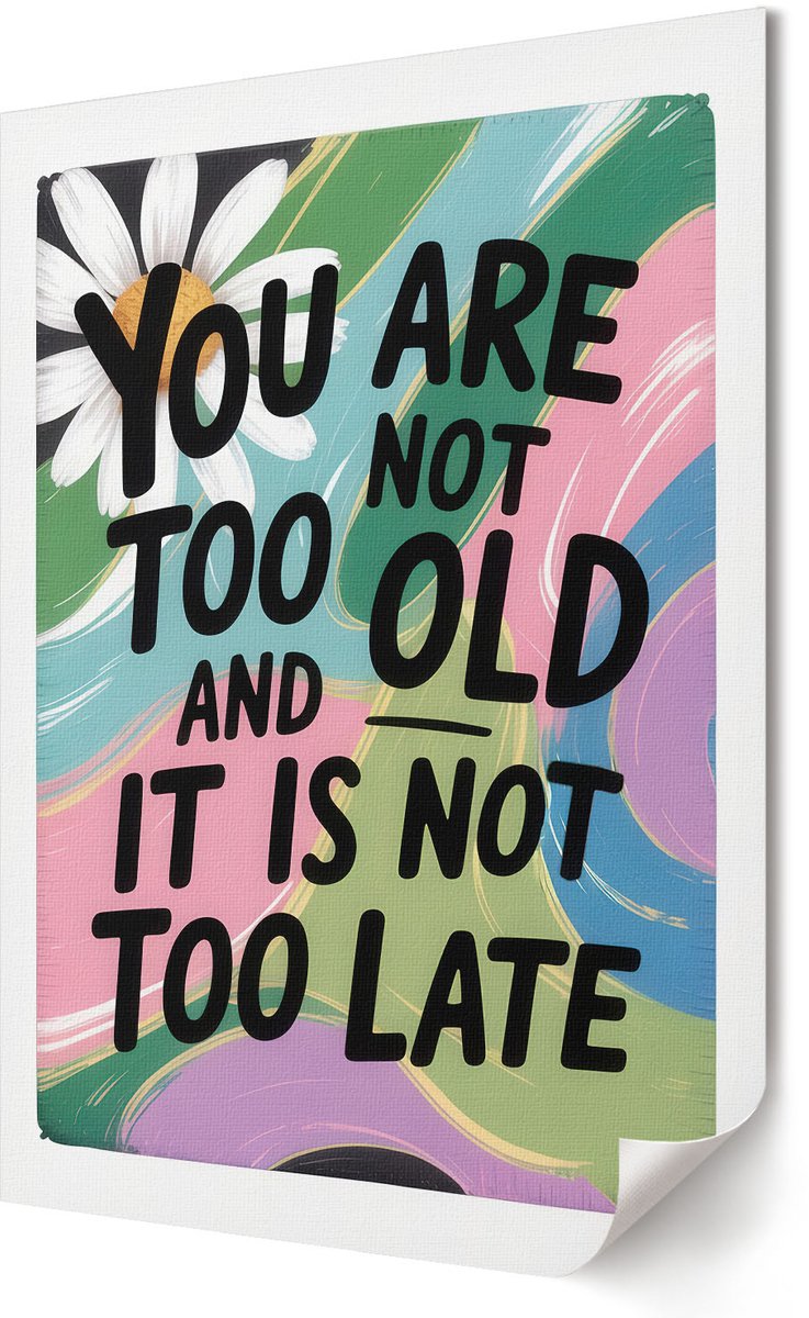 Coloray Polycanvas Wandposter - Dagelijkse Motivatie, Typografie - 420 x 594 - Groen Design - Rechthoek - Interieurdecoratie - Woonkamer, Slaapkamer, Kantoor - Expressief
