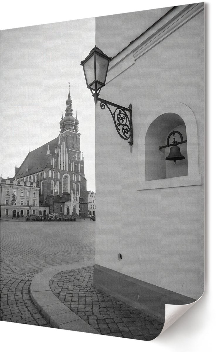 Coloray Polycanvas Wandposter - Klassieke Architectuur, Fotografie - 420 x 594 - Zwart-wit Kunst - Rechthoek - Wandkunstwerk - Woonkamer, Slaapkamer, Kantoor - Klassiek