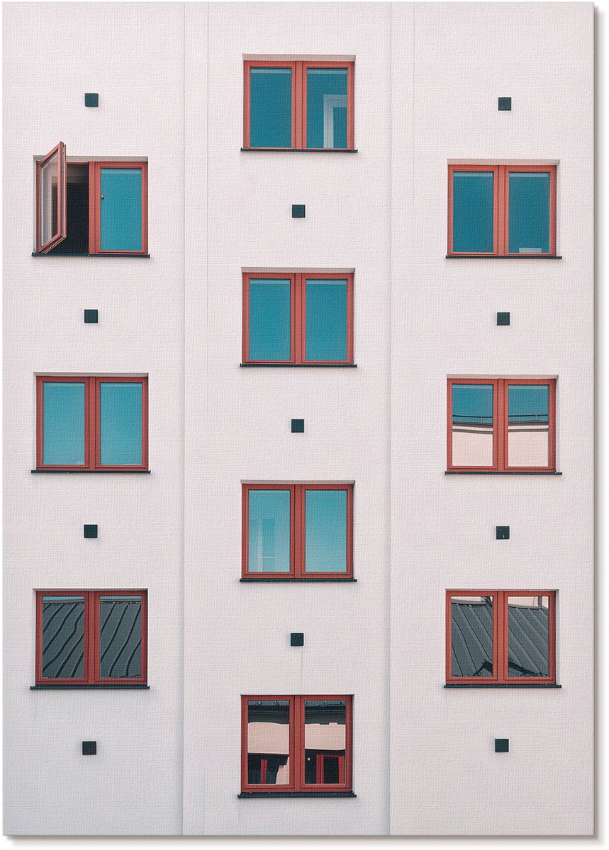 Tulup Polycanvas Wandposter - Vintage Vliegtuig, Geel - A4 - Wit Kunst - Rechthoek - Wandkunstwerk - Slaapkamer - Modern