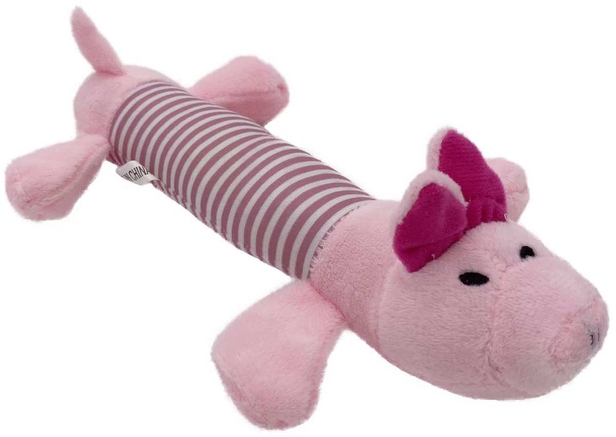 Surtep Animals pluchen hondenspeeltje varken 25 x 4 cm