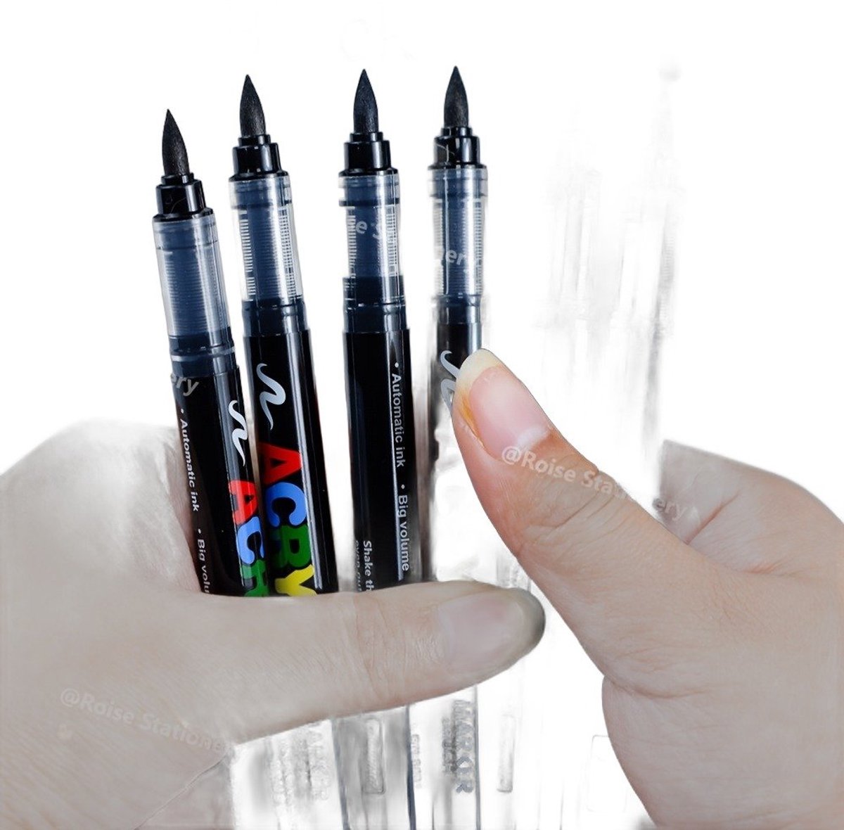 Currero Aquamarkers - Twinmarkers - Brushpennen - Stiften - Markeerstiften Op Waterbasis - Dual Tip - Tekenen En Kleuren - 6 Zwart