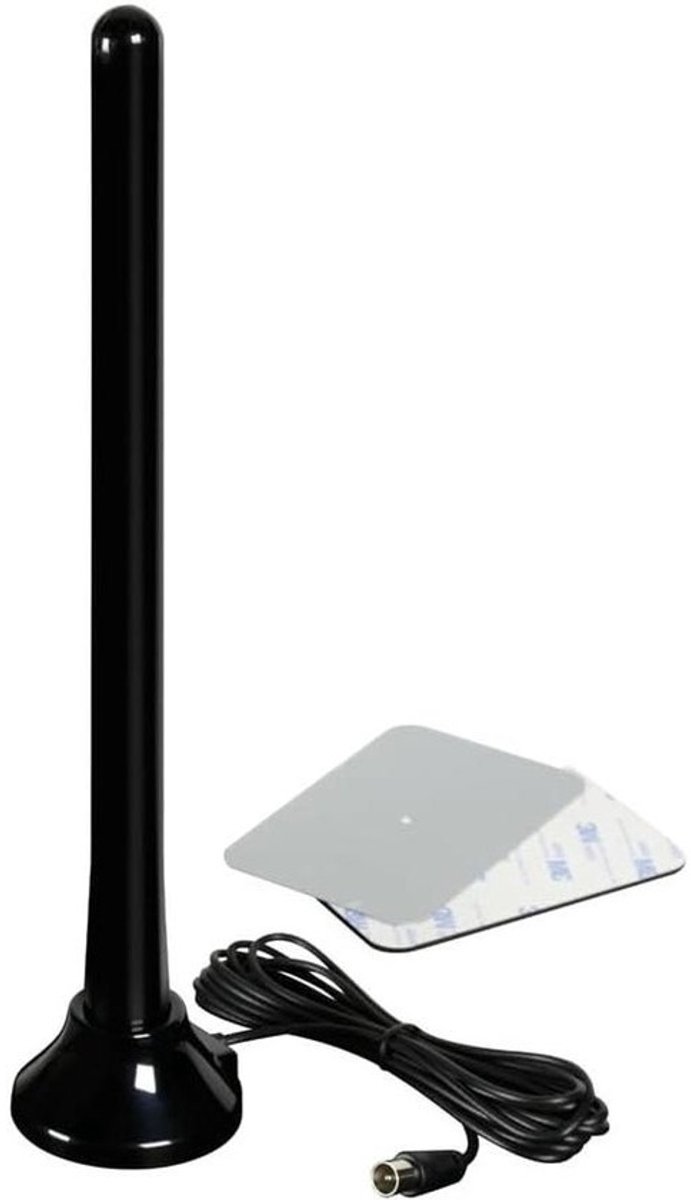 Auto Antenne - Digitale TV - Ontvangst Verbeteren - Dubbele Bevestiging - 300 cm Kabel - Zwart