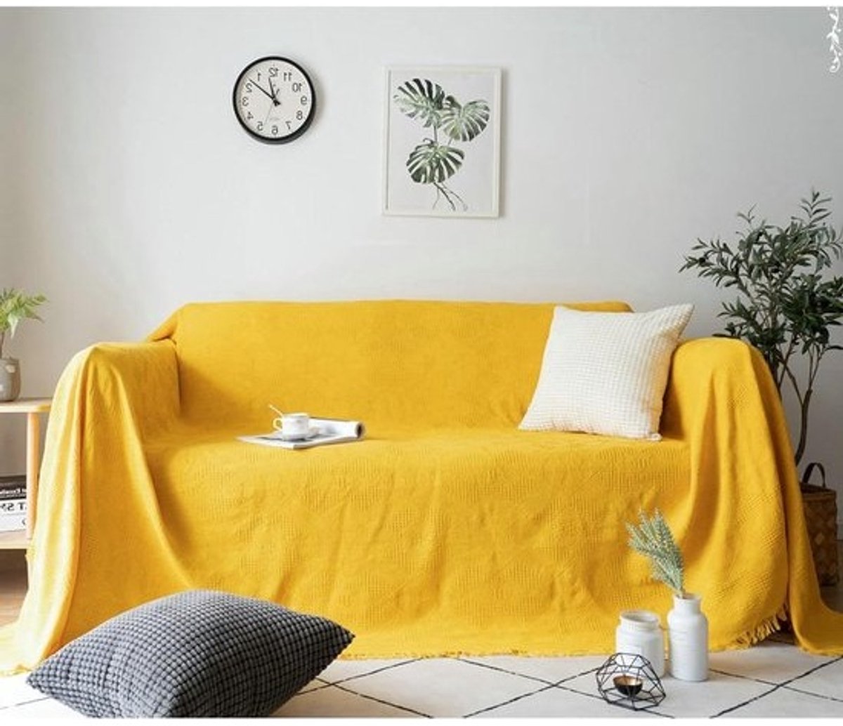 Bankovertrek - Sprei Dekken - Meubelbescherming - Antislip - 90 x 210 cm - Geel