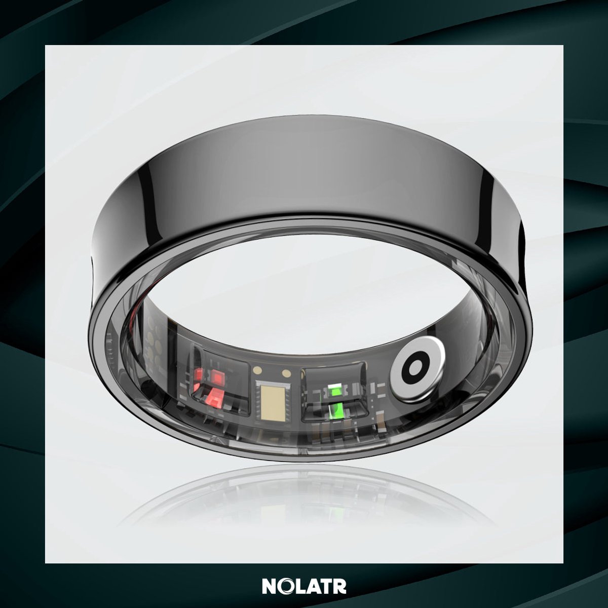 NOLATR LUX Smart Ring - Stappenteller - Slaaptracker - Zwart - Maat 7