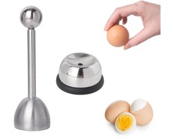 Namajunas - 2 Stusk Eierschaal Snijder & Eierprikker - RVS - Eiprikker - Keukengerei - Ei Opener - Eiersnijders - Eierschaal Opener - Ei peller - Eierschaal Splitser - Keukengerei - Eierschaal Kraker - Geen Vuile Handen