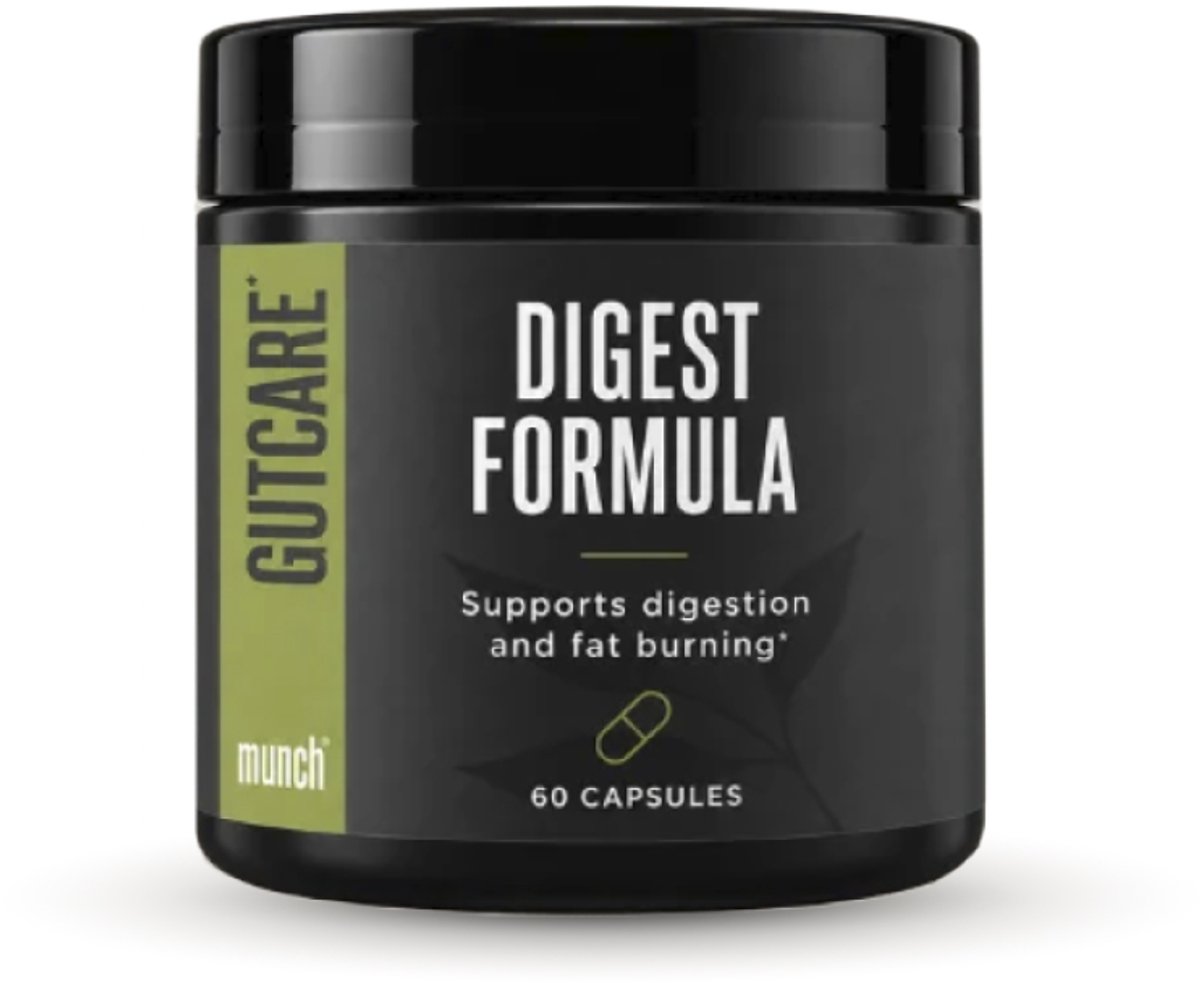 Munch Digest Formula | Appelazijn supplement met Chroom* voor normale bloedsuikerspiegel* & stofwisseling* | Capsules met Appelazijn (Apple Cider Vinegar), Gember, Groene thee & Zwarte peper | 100% natuurlijk & vegan | 60 capsules