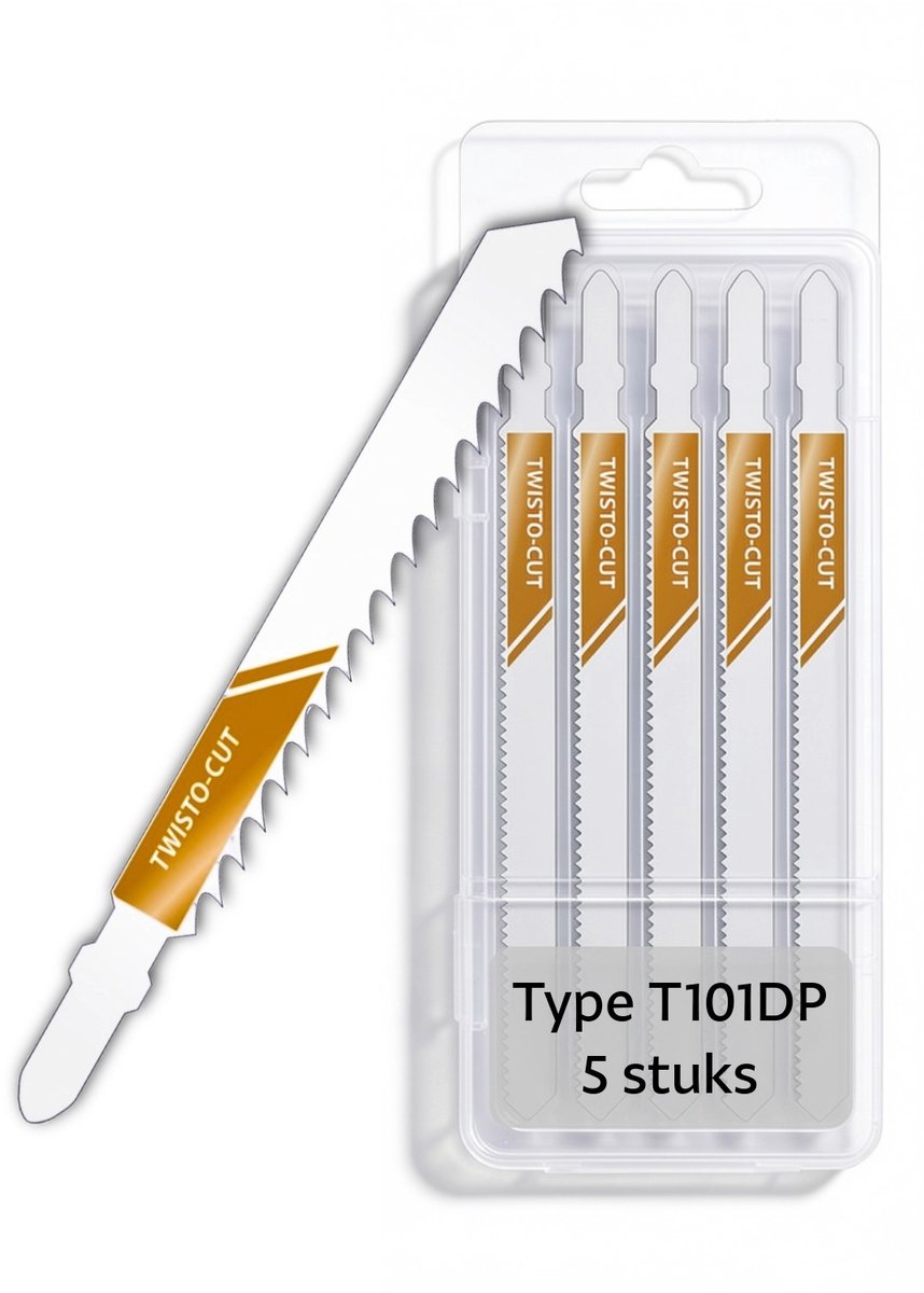 TWISTO-CUT Decoupeerzaagbladen Hout T101DP – 75 mm Zaaglengte – Voor Hout tot 45 mm & Kunststof – Schone Rechte Zaagsnede – 5 Stuks