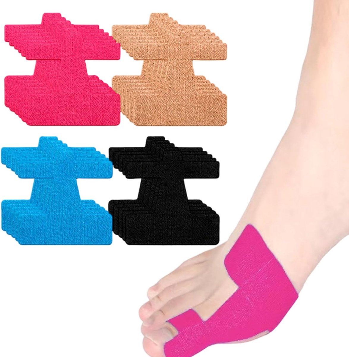 40 stuks teentape - bandage - flexibele voettape om de tenen - inclusief de grote teen - mee in te wikkelen - Steuntape - Teensteun - geschikt voor actieve volwassenen en senioren.