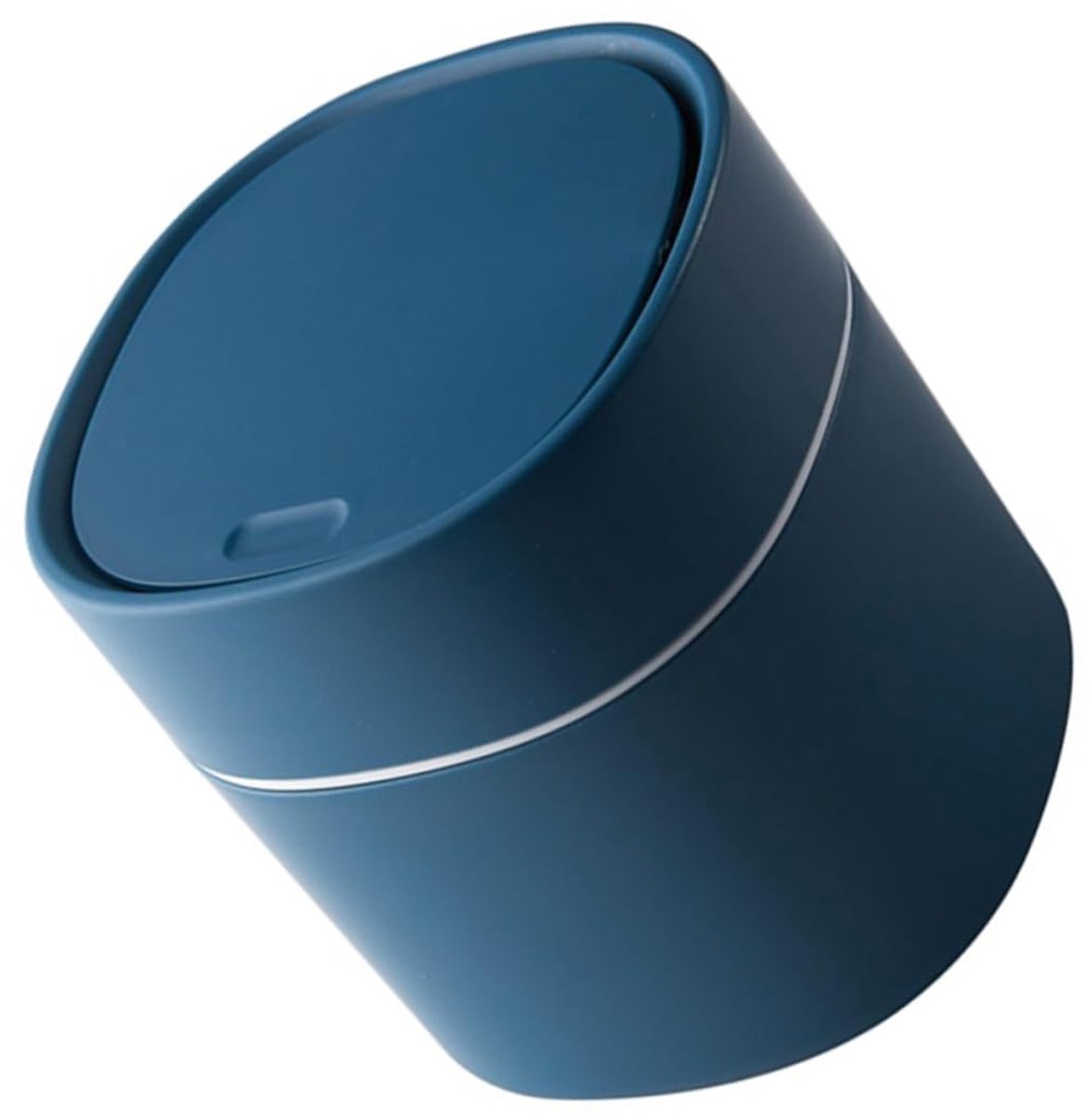 Prullenbak Klein - Afvalbakje met Deksel - Kunststof - Tafelafvalbakje - Mini - voor Het Aanrecht, Bureau, Badkamer of Tafel - 13.5*13.5*14cm - Blauw