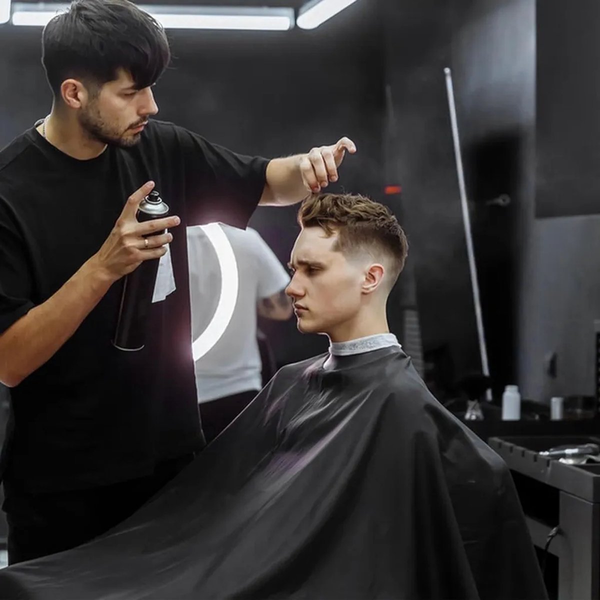 Waterdichte haarcape – haaraccessoire Geschikt voor elastische haken – salonpasvorm, zwart, maat L