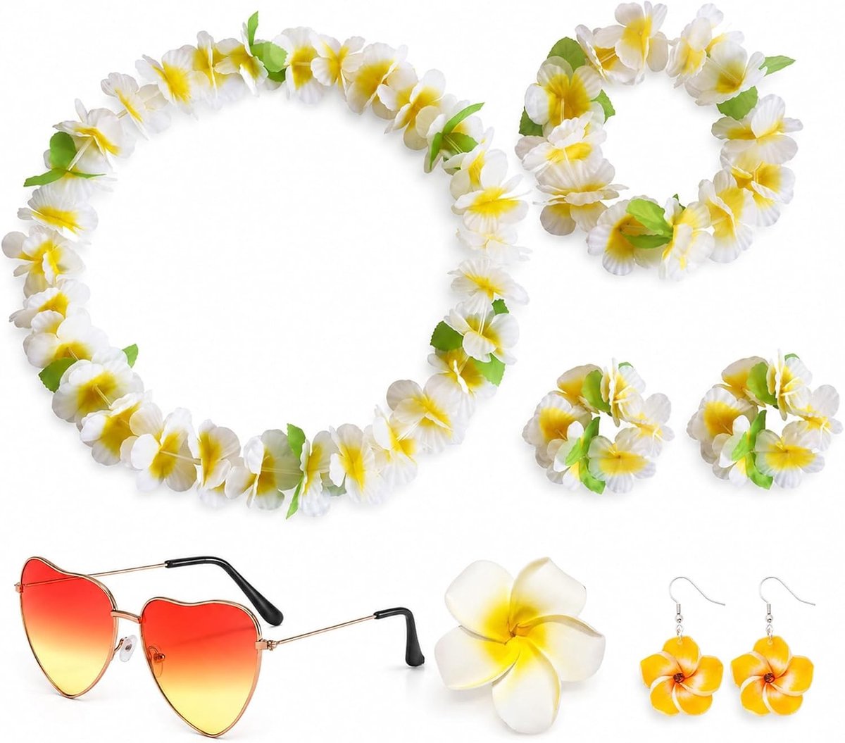 Hawaiiaanse Outfit Accessoire Set voor Vrouwen - Perfect voor Strandfeesten en Zomerevenementen