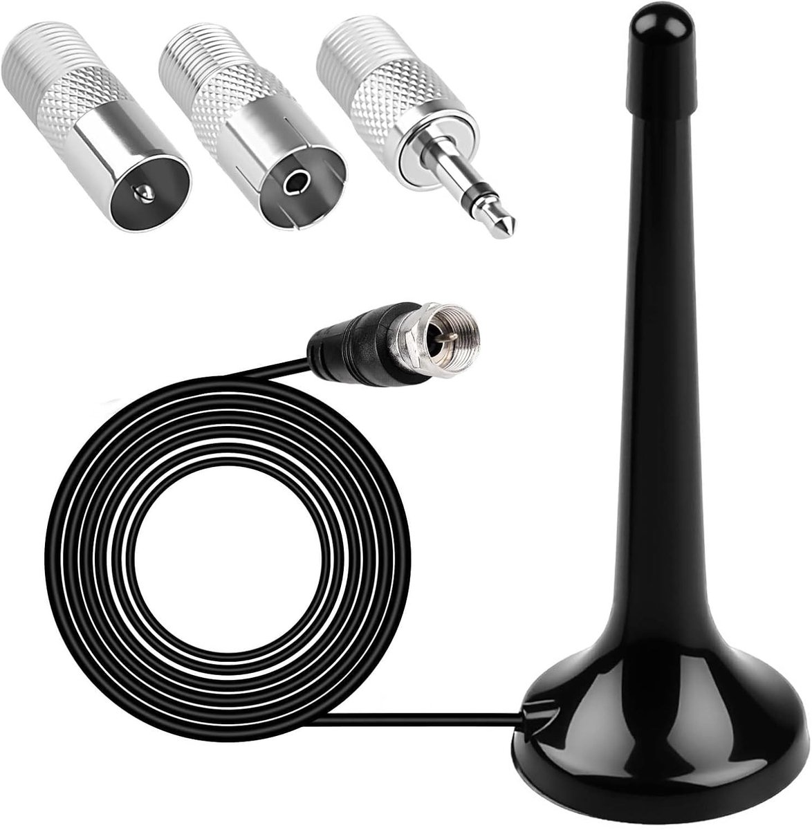 DAB Radio Antenne met Magnetische Basis en 3 Meter Verlengkabel - Ideaal voor AV Ontvanger, Stereo Versterker en Thuisbioscoop Systeem