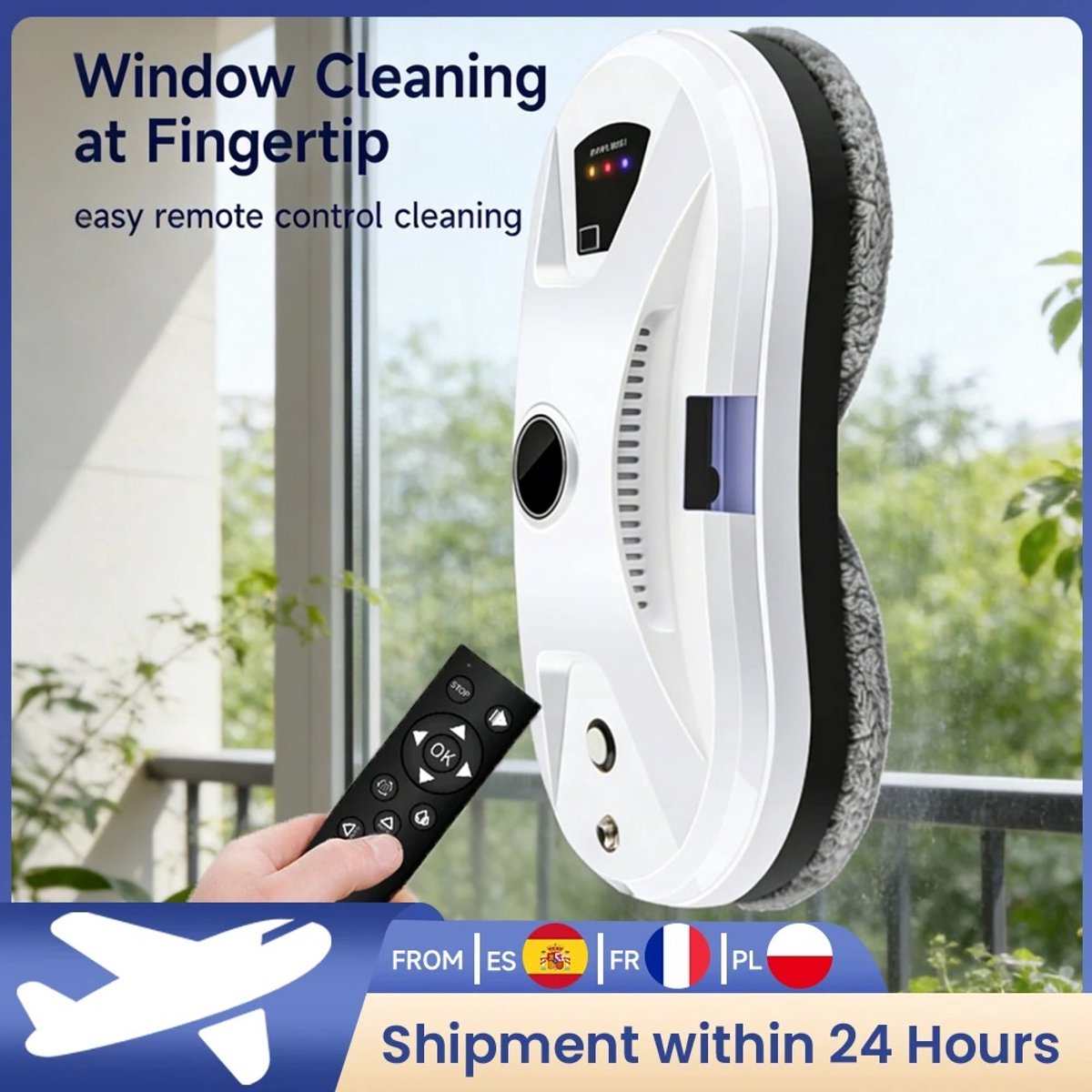 Elektronische robot Glazenwasser - Automatisch elektrische glazenwassen - Afstandsbediening voor thuis 5600PA 90W