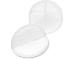 Zoogcompressen Wegwerpborstkompressen, zacht katoen – drievoudige, ultra-absorberende bescherming, doos van 30 , ergonomische vorm en antilek-plakbandjes, comfortabel borstvoeding geven, dag en nacht - 30 stuks