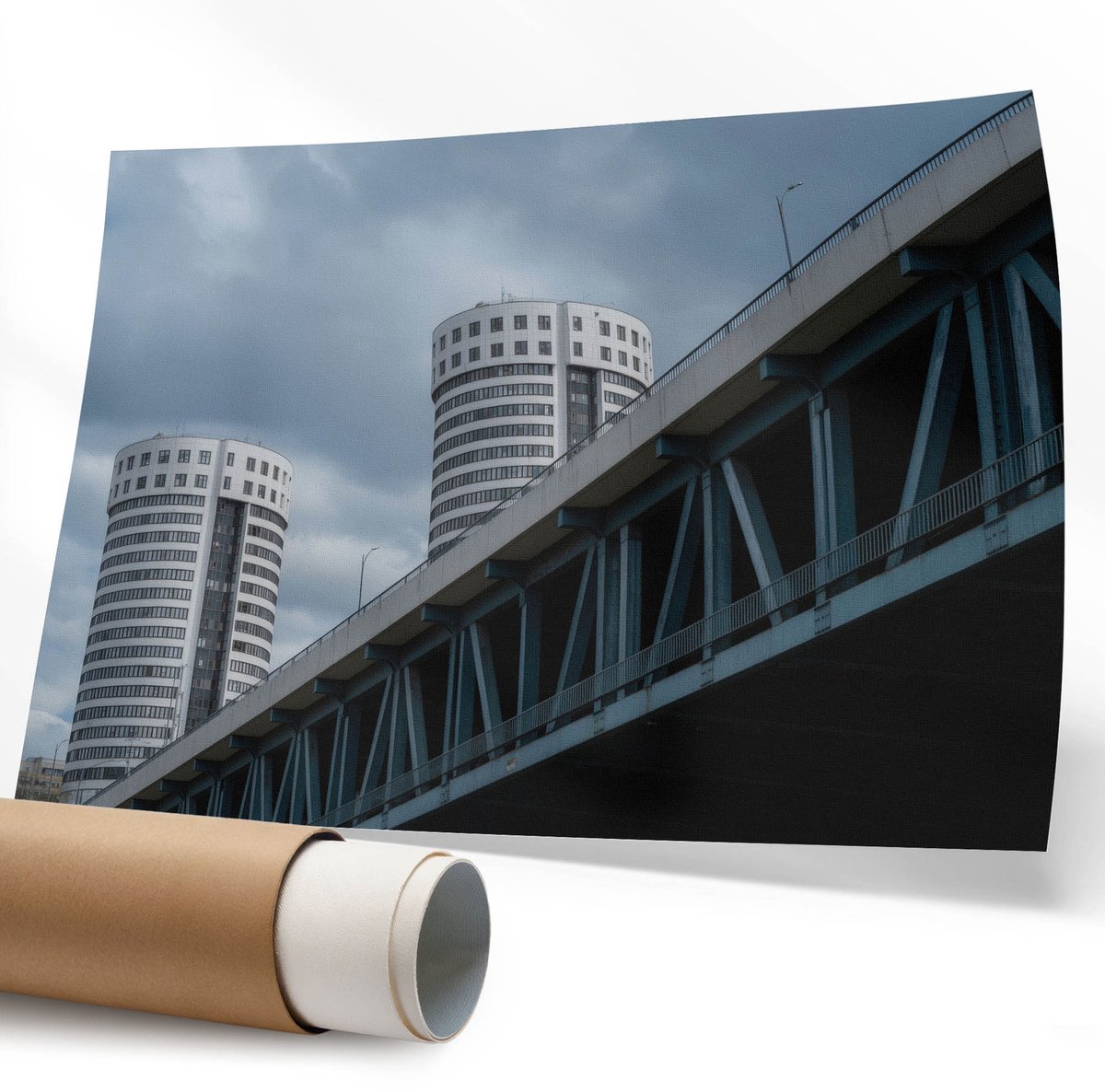 Coloray Polycanvas Poster - Berglandschap, Fotografie - 594 x 840 mm - Grijs Design - Rechthoek - Muurdecoratie - Woonkamer - Klassiek