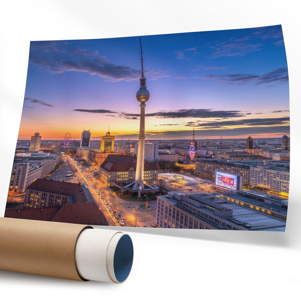 Coloray Canvas Poster Polycanvas - Kleurrijke Straat, Fotografie - 594 x 840 mm - Bruin Decoratie - Rechthoek - Decoratieve poster - Kantoor - Klassiek