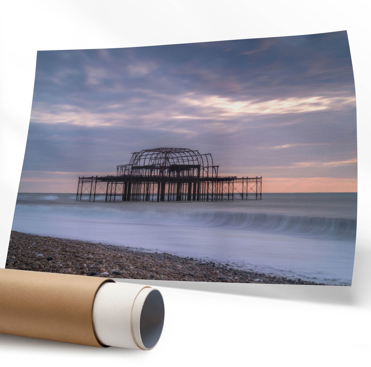 Coloray Polycanvas Poster - Ruimtestrand, Illustratie - 594 x 840 mm - Blauw Kunst - Rechthoek - Kunstposter - Slaapkamer - Expressief