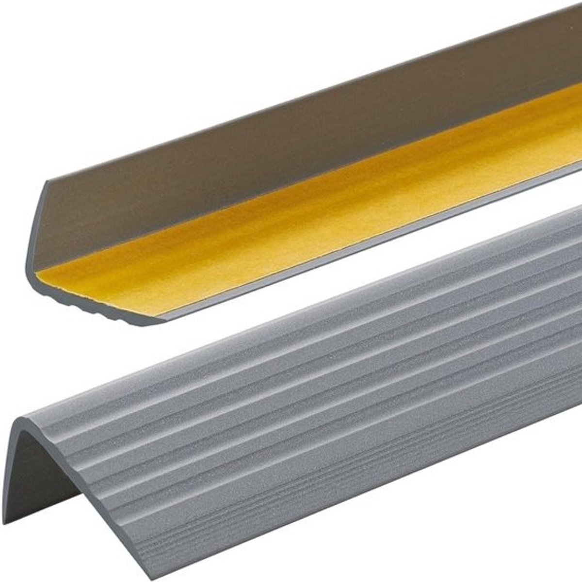 PVC Trapneus - Trapprofiel Antislip - Trap Rand Afwerking - Zelfklevende PVC - 41x25mm 90cm - Zilver
