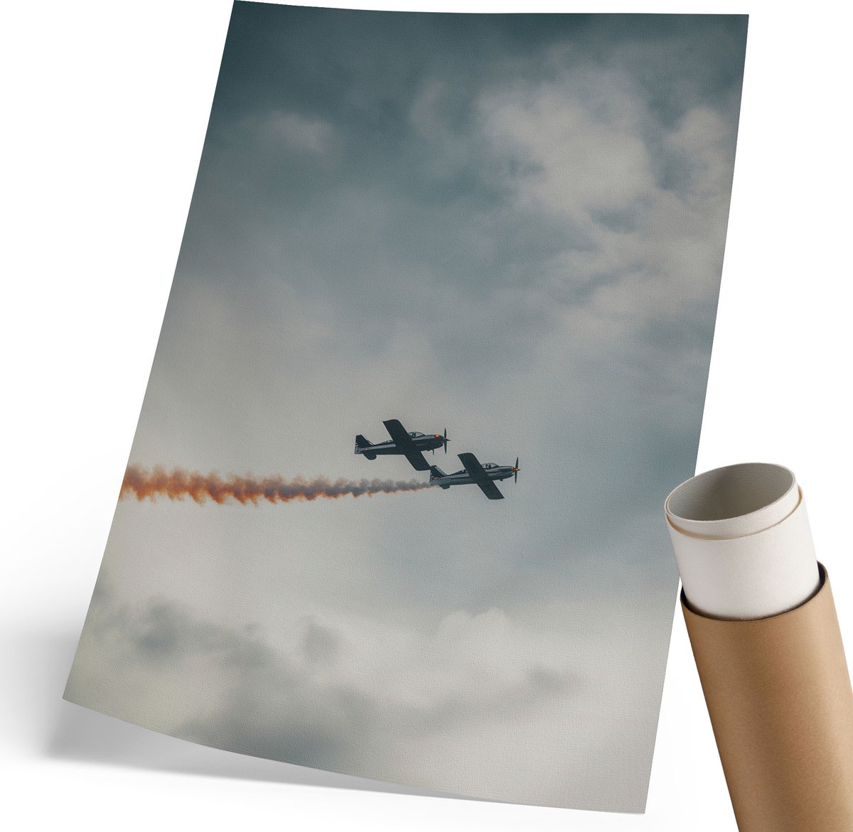 Coloray Polycanvas Poster - Luchtacrobatiek, Fotografie - 210 x 297 mm - Grijs Wandposter - Rechthoek - Decoratieve poster - Woonkamer, Slaapkamer, Kantoor - Modern