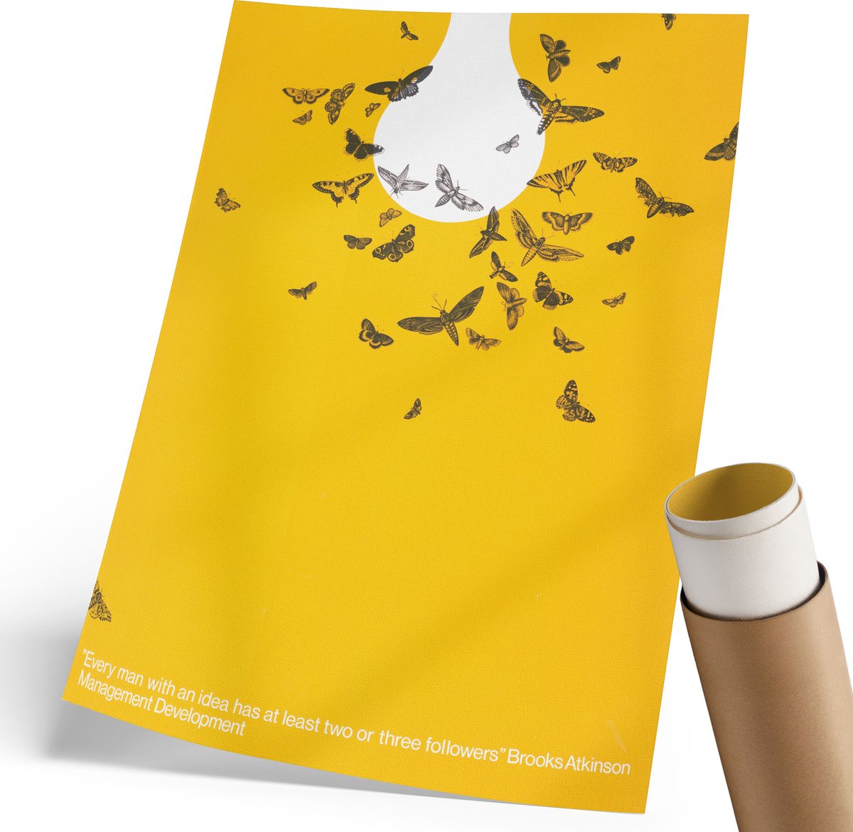 Coloray Polycanvas Poster - Poster Van Een Gloeilamp, Poster - 210 x 297 mm - Geel Illustratie - Rechthoek - Wandkunst - Woonkamer, Slaapkamer, Kantoor - Artistiek