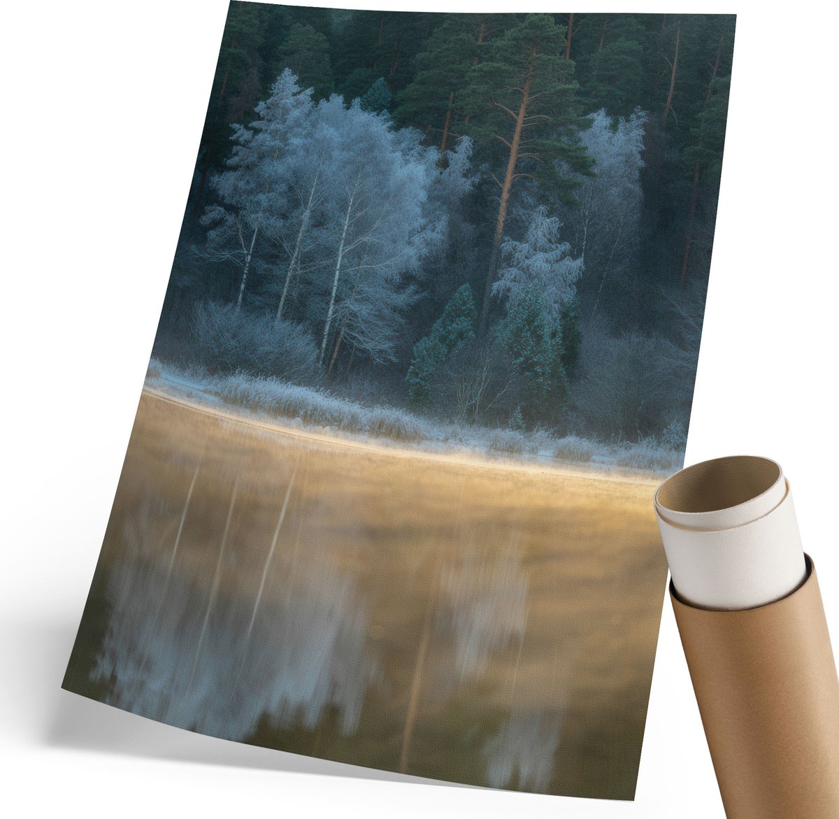 Coloray Canvas Poster Polycanvas - Stadsbrug, Zwart-wit - 210 x 297 mm - Blauw Decoratie - Rechthoek - Decoratieve poster - Kantoor - Klassiek