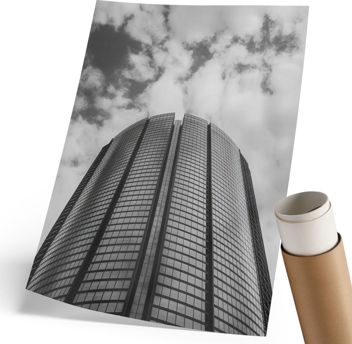 Coloray Polycanvas Poster - Ontblote Borsten, Wit - 210 x 297 mm - Zwart-wit Wanddecoratie - Rechthoek - Kunstposter - Slaapkamer - Industrieel