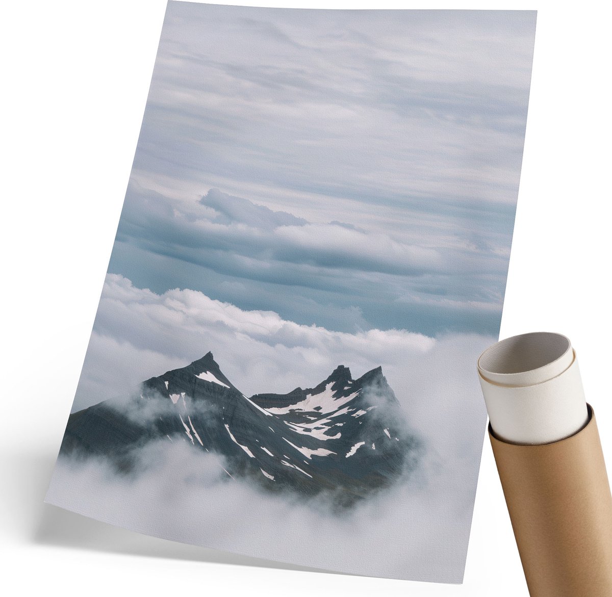 Coloray Polycanvas Wandposter - Mishima-Hoofdweg, Blauw - 210 x 297 mm - Grijs Patroon - Rechthoek - Interieurdecoratie - Kantoor - Klassiek