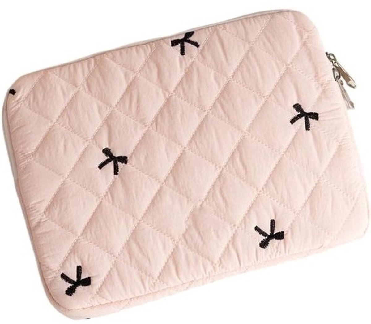 Laptoptas Strik - Sleeve Case - Laptop Bescherming - Y2K Preppy Stijl - 15-156 inch - Roze