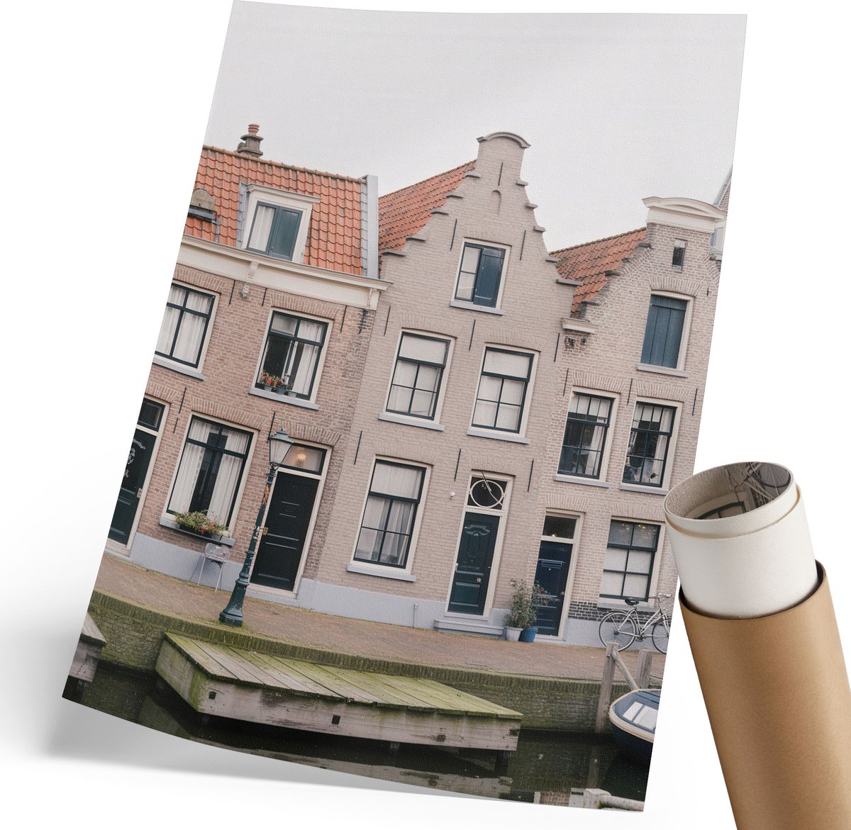 Coloray Polycanvas Wandposter - Winterlandschap, Wit - 420 x 594 mm - Blauw Patroon - Rechthoek - Wandkunstwerk - Kantoor - Klassiek