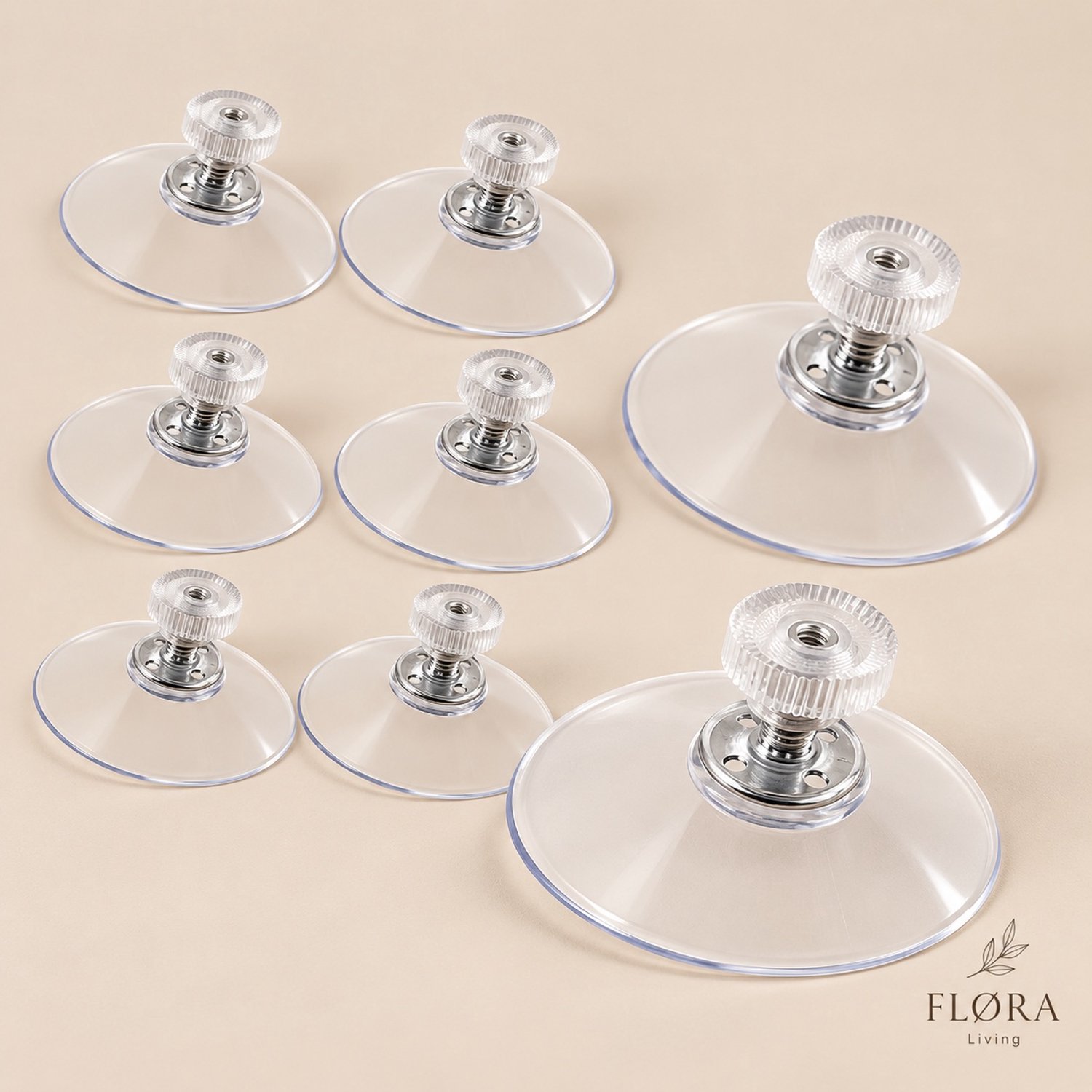 Zuignap met Schroefdraad - 50 mm - 10 stuks - M4 x 10 mm - Transparant - FLØRA Living