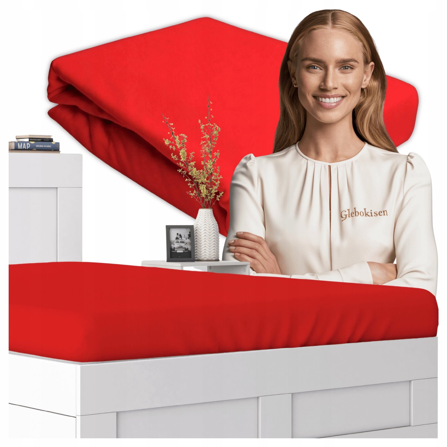 Jersey Hoeslaken 200x220cm Katoen Rood - Nederlands Product