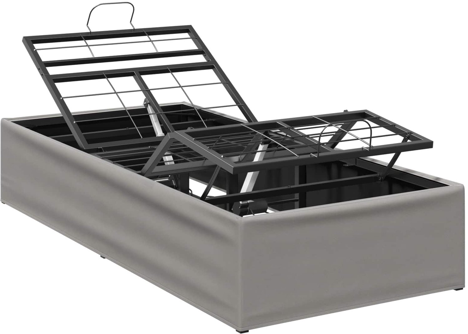 vidaXL Elektrisch - Verstelbaar - Bed - Frame - Lichtgrijs - 200 - x - 90 - x - 33,5 cm