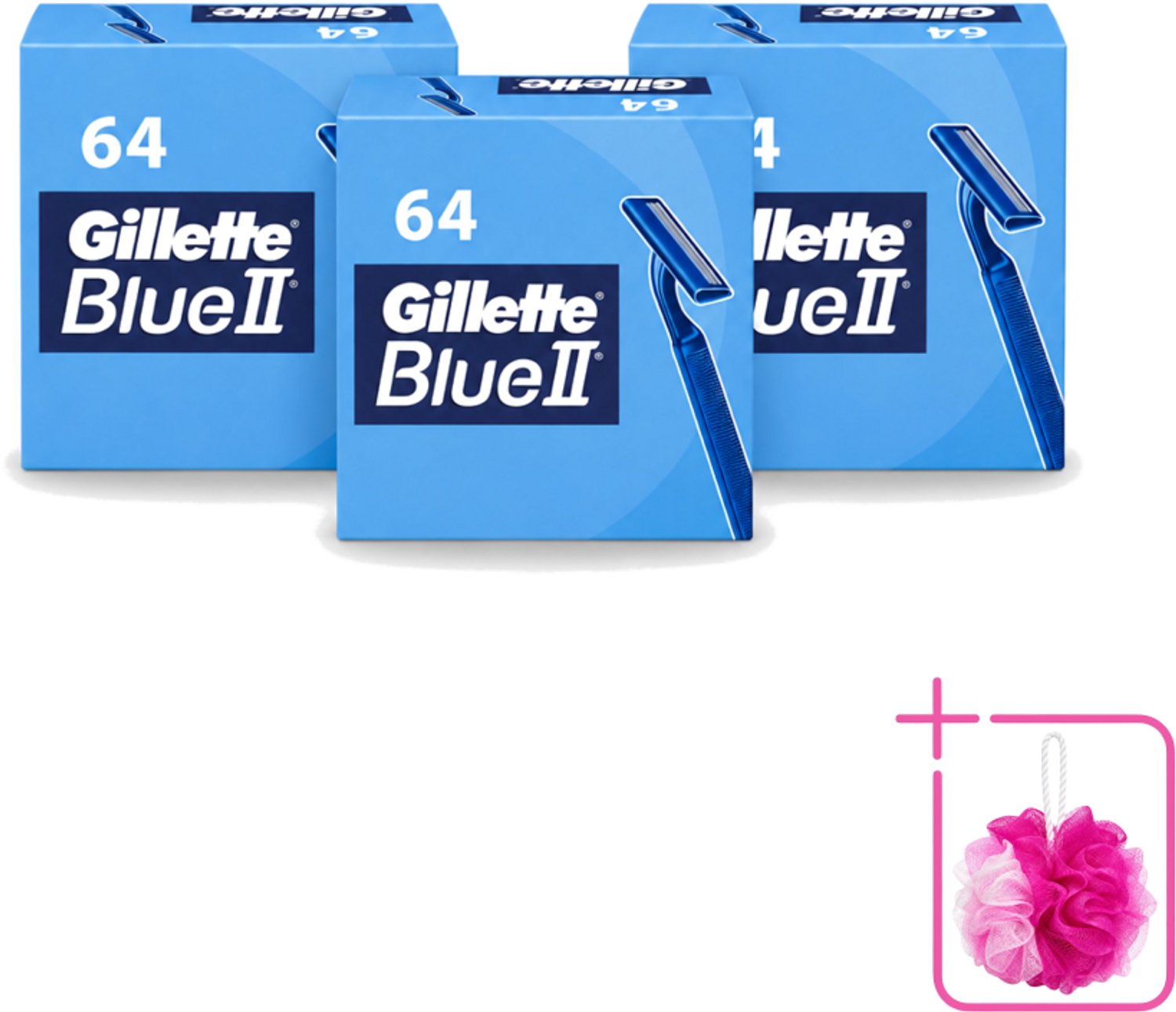 3 x Gillette - Blue 2 - Wegwerpscheermesjes - Duurzaam en comfortabel - 64 Scheermesjes - Bulkverpakking - Scheermesje - Wegwerpscheermesje