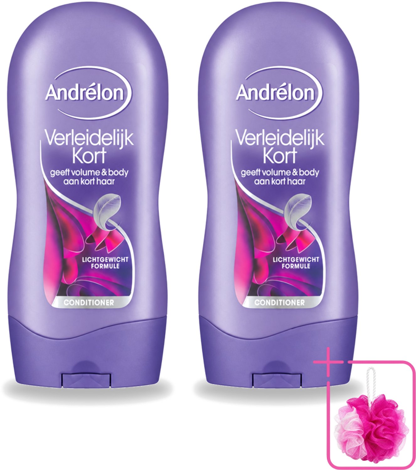 2 x Andrélon - Verleidelijk Kort - Conditioner - Voor Kort Haar - 300 ml - Bulkverpakking - Kort haar conditioner - Douchemop - Volume voor kort haar