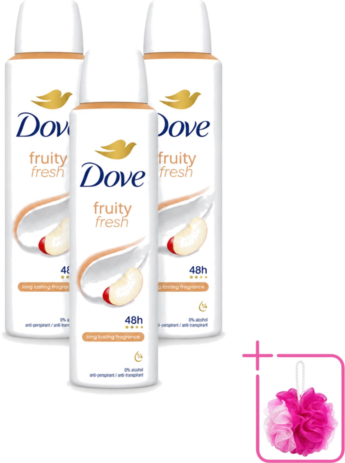 3 x Dove – Deodorant Spray – Fruity Fresh – 150 ml - Bulkverpakking - Deodorant spray - Fris