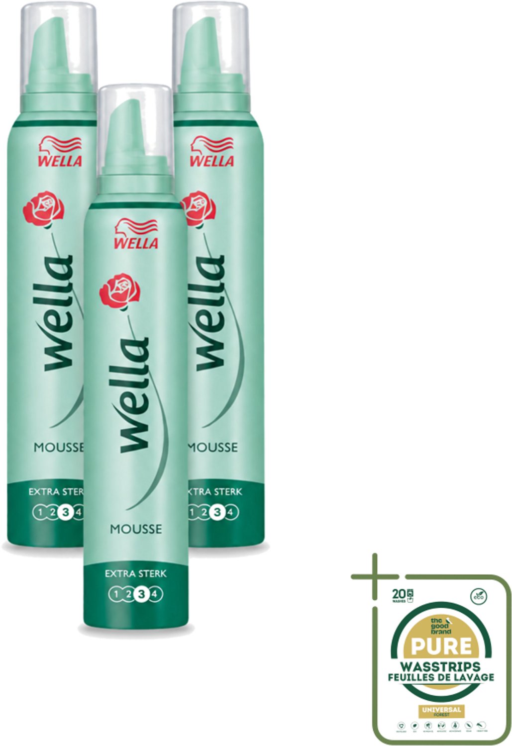 3 x Wella Forte Mousse Extra Strong - Haarmousse - Ultra Sterke Versteviging - Flexibel en Soepel - 200 ml - Haarmousse - Versteviging - UV Bescherming - Stevigheid - Flexibiliteit