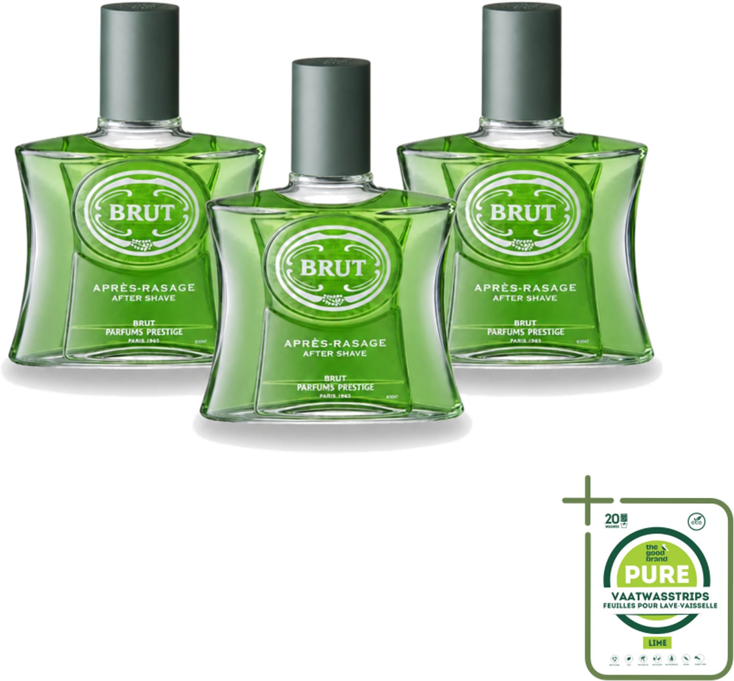 3 x Brut for Men – Aftershave Lotion – 100 ml - Grootverpakking - Vaatwasstrips - Aftershave - Herenverzorging - Klassieke Geur - Scheren - Huid Verzorgen
