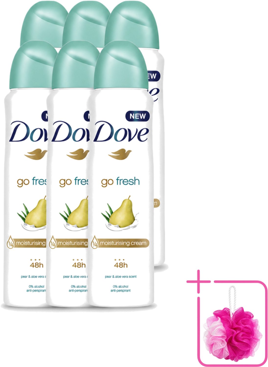 6 x Dove - Deodorant - Spray Go Fresh Pear & Aloe - Frisse en verzorgende geur - 250 ml - Bulkverpakking - Dove Deodorant Spray - Go Fresh Pear