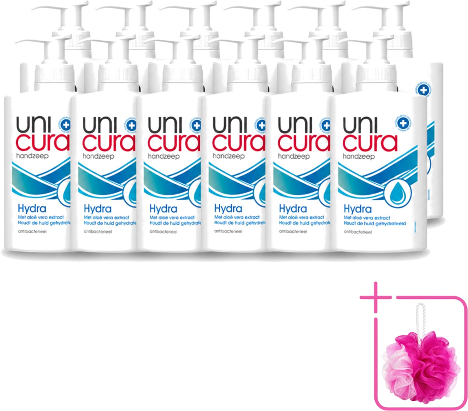 12 x Unicura - Vloeibare Zeep Hydra - Hydraterend - 250 ml - Bulkverpakking - Handzeep - Douchemop - Hydra