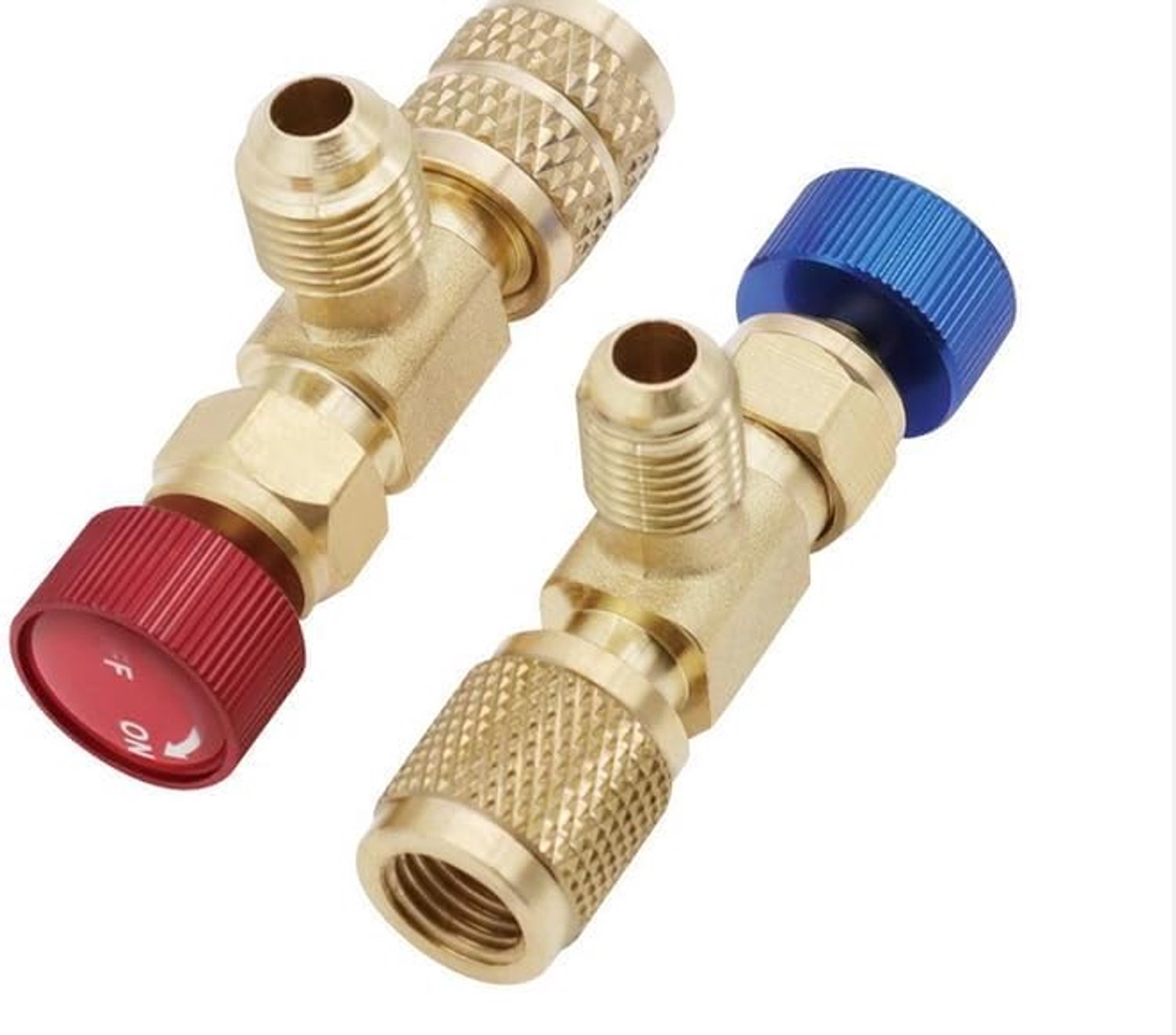 2pcs cold filling safety valve quick release air conditioning adapter for R410A R22, copper construction, for cooling - ShopVlot