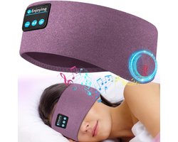 Paarse Draadloze Slaapkoptelefoon – Bluetooth Hoofdband voor Zijslapers – Ruisonderdrukking – Ultradun Ontwerp