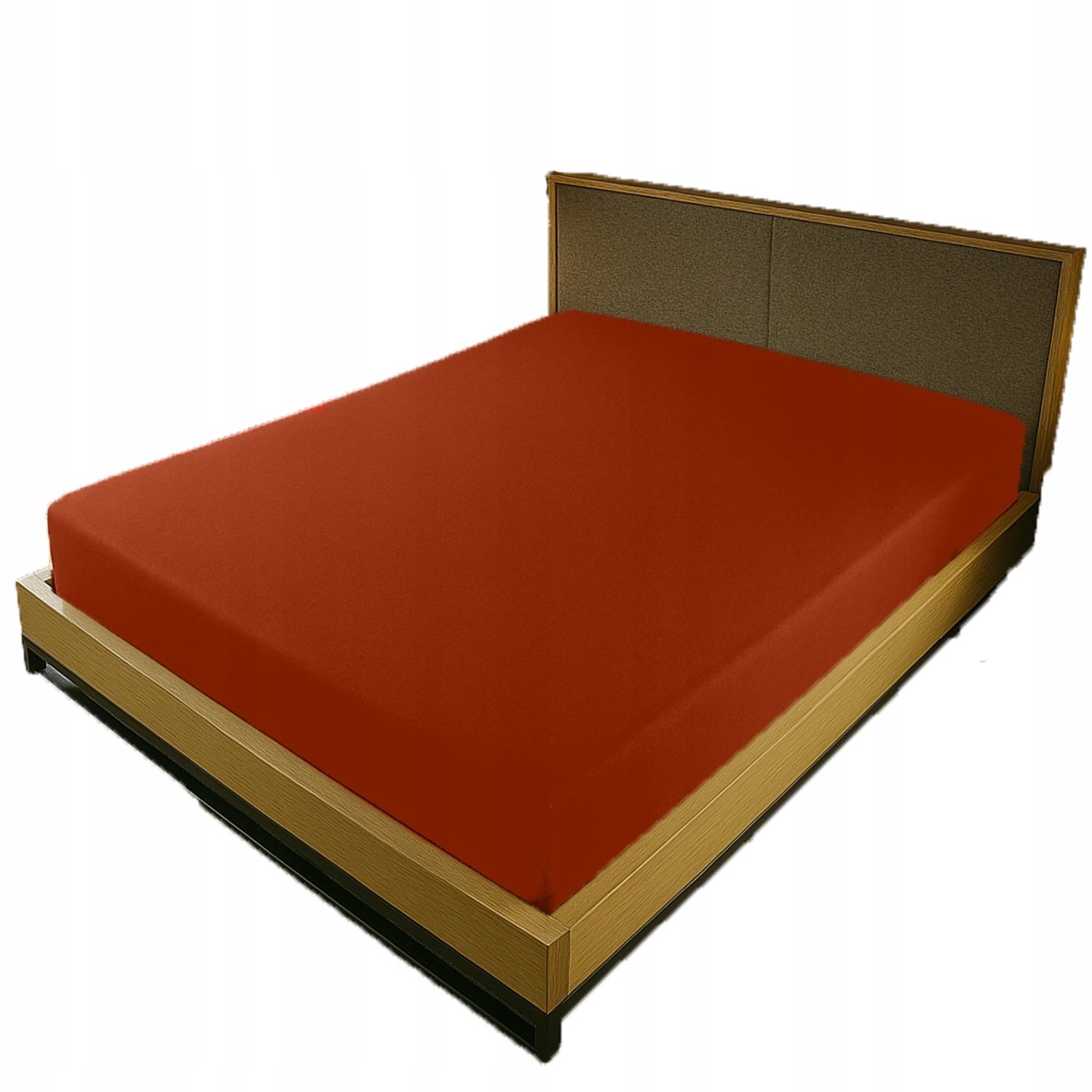 Kam-Pol Jersey Hoeslaken met Elastiek 180x210 cm - Baksteen Rood Baksteenrood