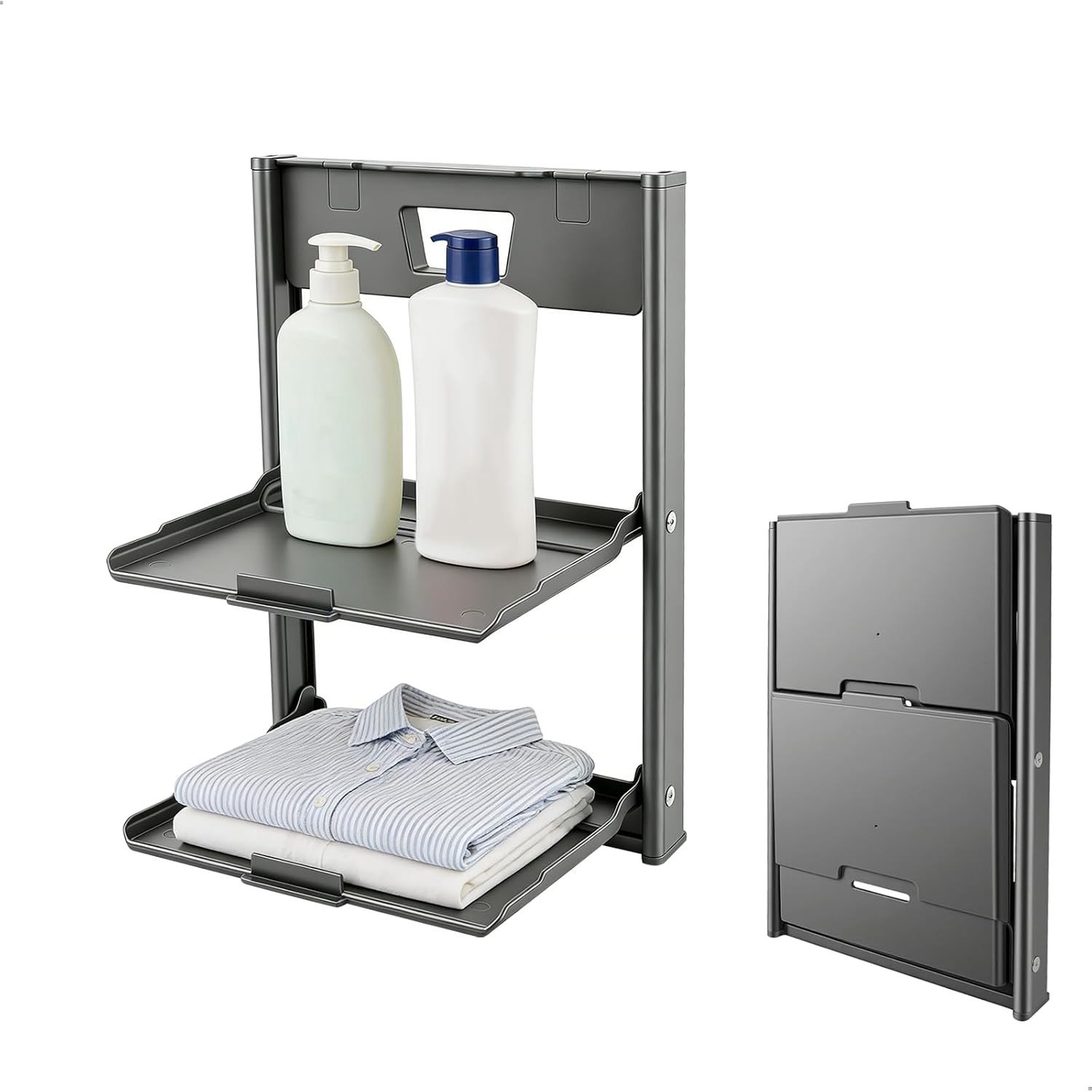 Keukenrek - Wit - Klein - Metalen Organizer met Zuignapbevestiging - Voor Keuken en Meer