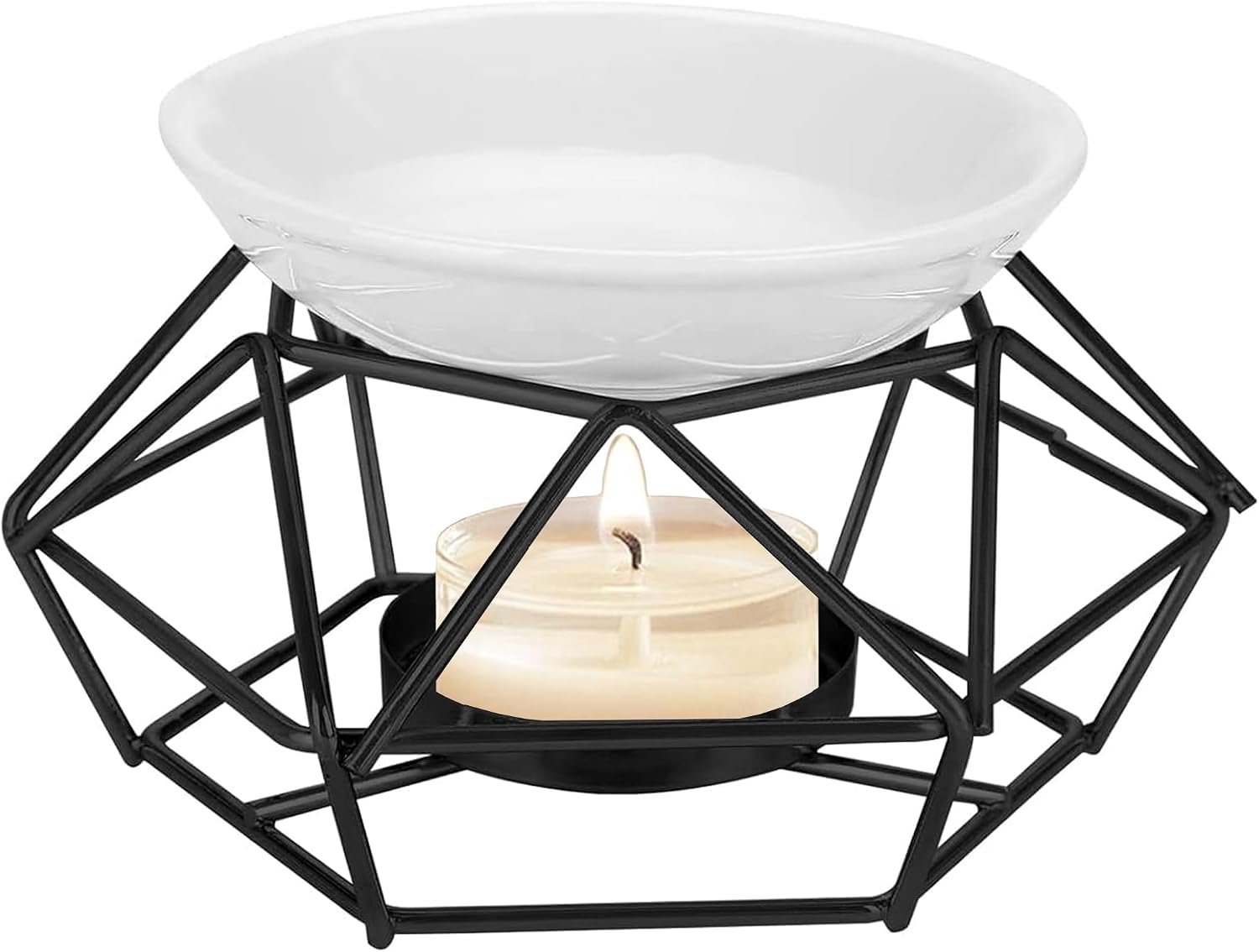 Oil Burner - Geometrisch keramisch - Met metalen houder - Perfect voor aromatherapie - ShopVlot